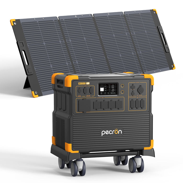 PECRON E3800LFP Portable Power Station 4200W 3840Wh with Free Cart