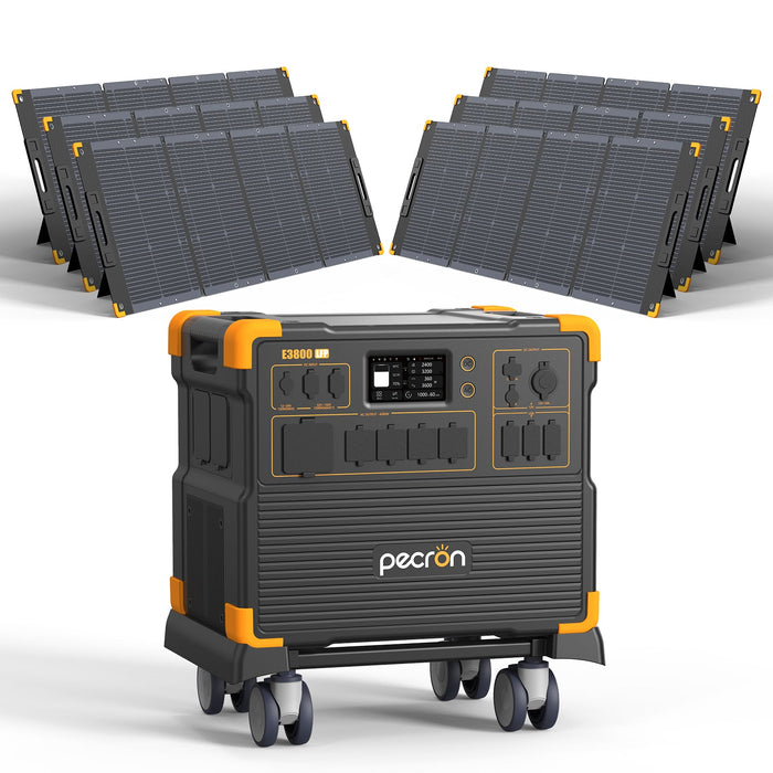 PECRON E3800LFP Portable Power Station 4200W 3840Wh with Free Cart
