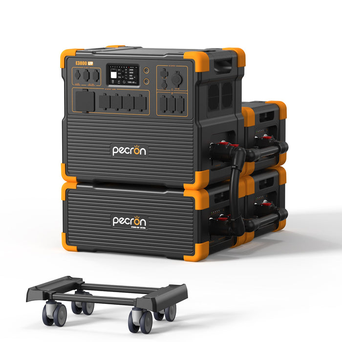 PECRON E3800LFP Portable Power Station 4200W 3840Wh with Free Cart