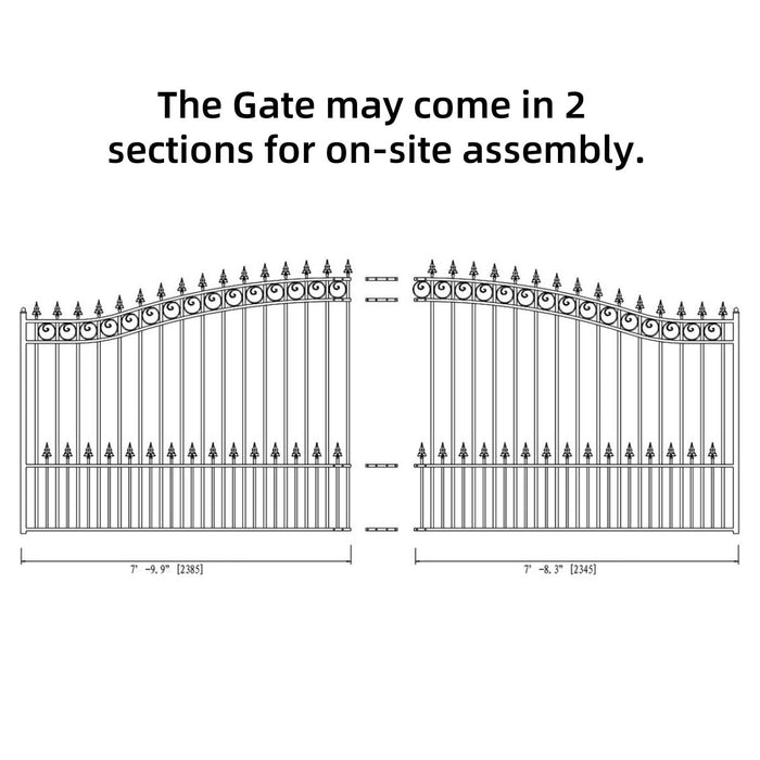 16x6 ft Steel Sliding Driveway Gate