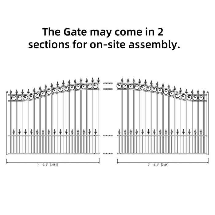 16x6 ft Steel Sliding Driveway Gate