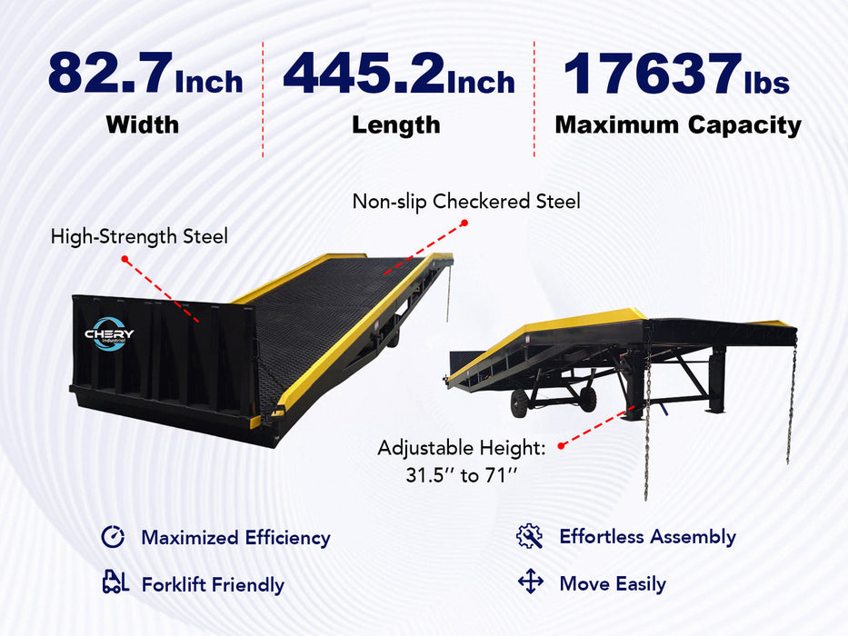 Chery Industrial Portable Loading Dock Ramps Yard Ramp - 18,000 lb. Capacity