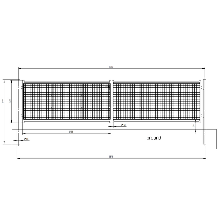 Chery Industrial 18 ft Farm Metal Grid Iron Gate Dual Swing Driveway Gate