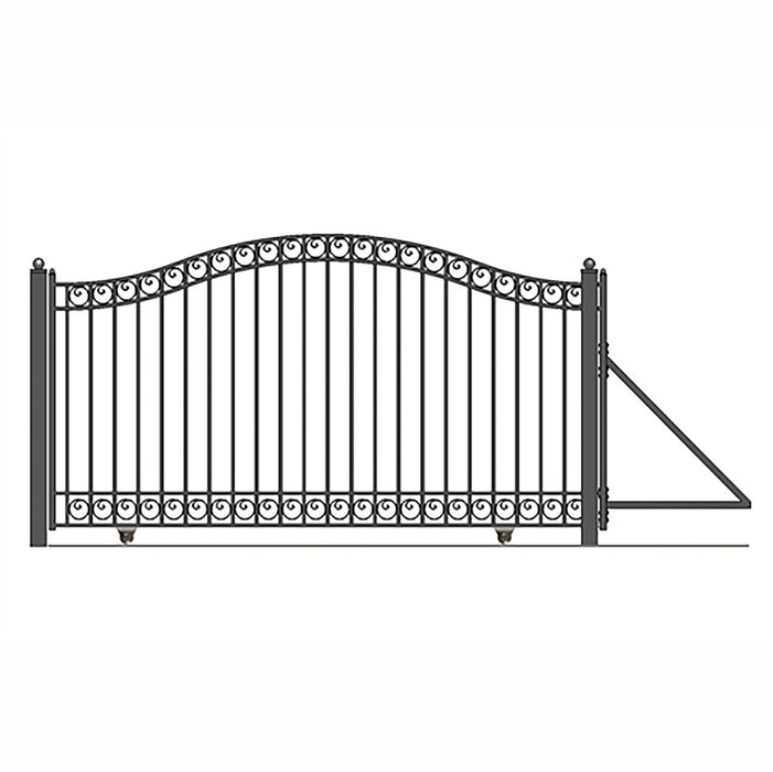 18ft Steel Sliding Driveway Gate with 5ft Pedestrian Gate