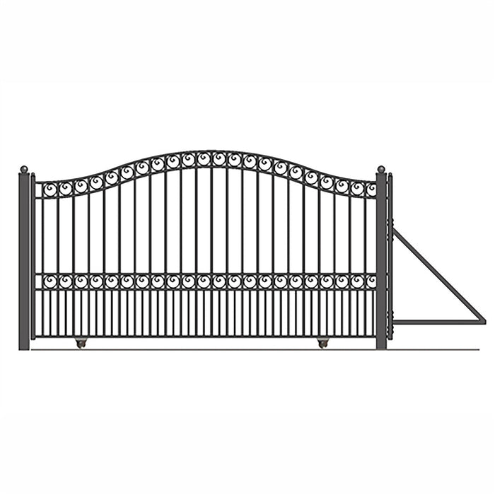 18ft Steel Sliding Driveway Gate with 5ft Pedestrian Gate