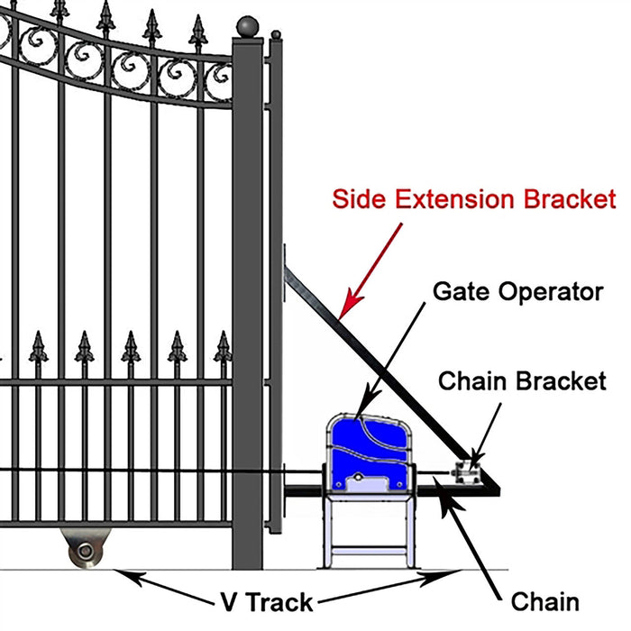 18ft Steel Sliding Driveway Gate with 5ft Pedestrian Gate