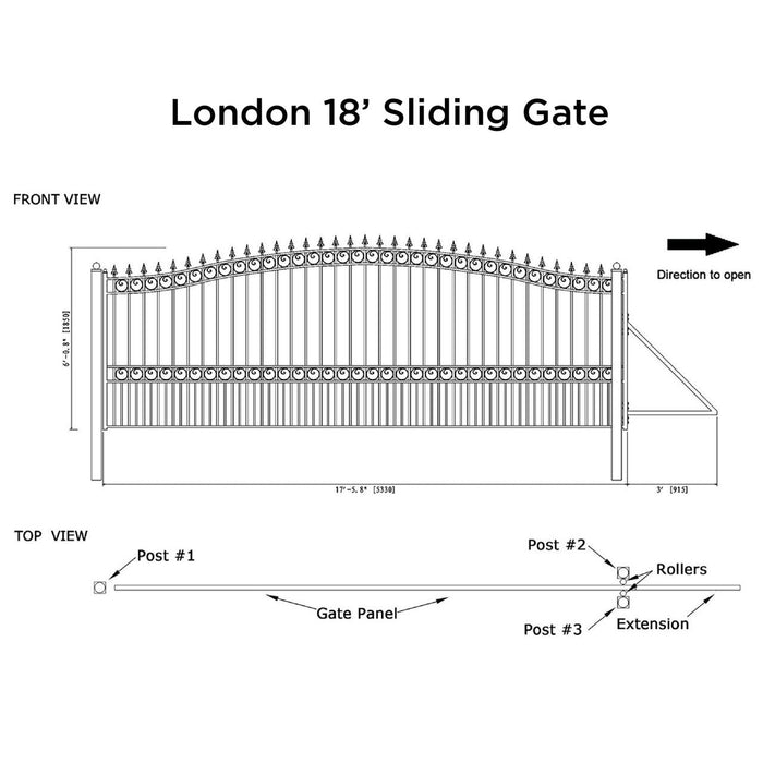 18x6 ft Steel Sliding Driveway Gate