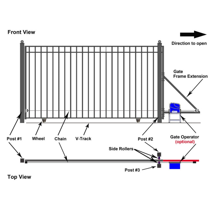 18x6 ft Steel Sliding Driveway Gate