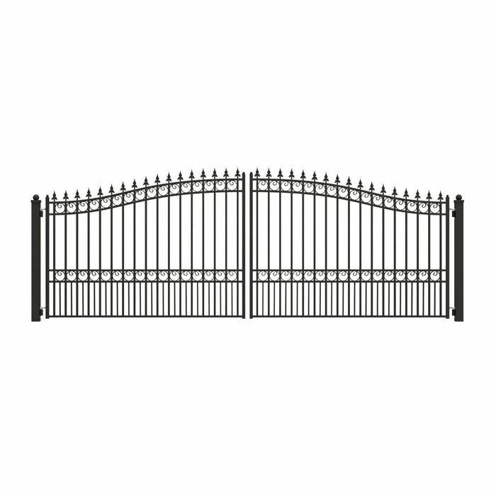 Chery Industrial 18’ x 6’ Steel Dual Swing Driveway Gate London‑Style
