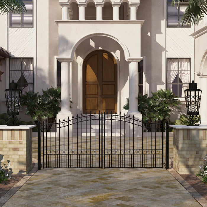 Chery Industrial 18’ x 6’ Steel Dual Swing Driveway Gate London‑Style