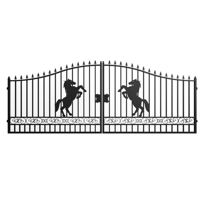 Chery Industrial 18x8 ft Steel Dual Swing Driveway Gate