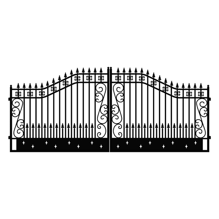 Chery Industrial 18x8 ft Steel Dual Swing Driveway Gate