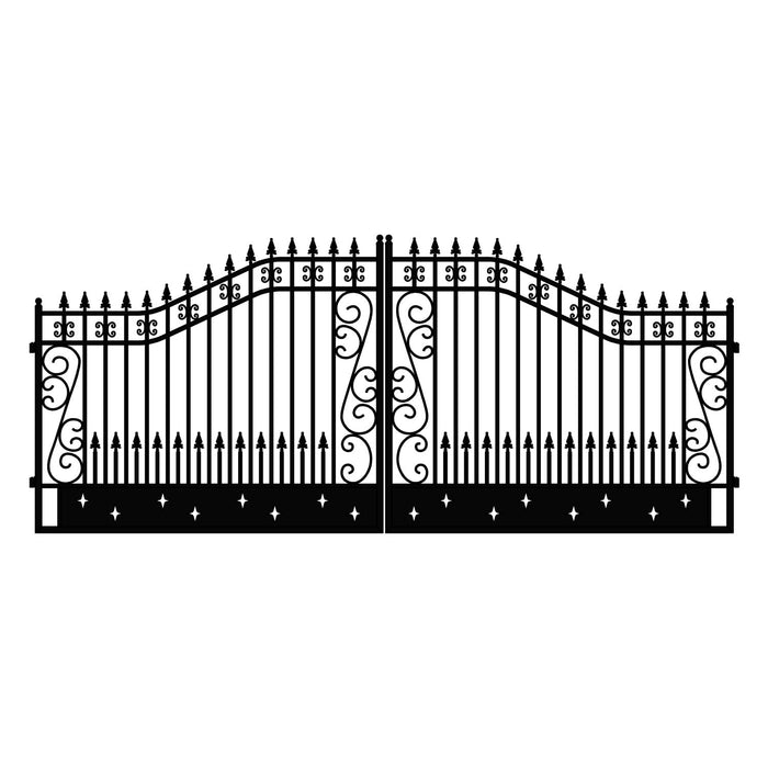 18x8 ft Steel Dual Swing Driveway Gate