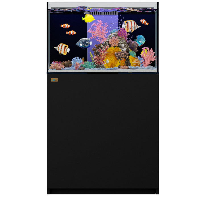 Aqua Dream Coral Reef Aquarium 90 Gallon Ultra Clear Glass Tank & Built in Sump All Black