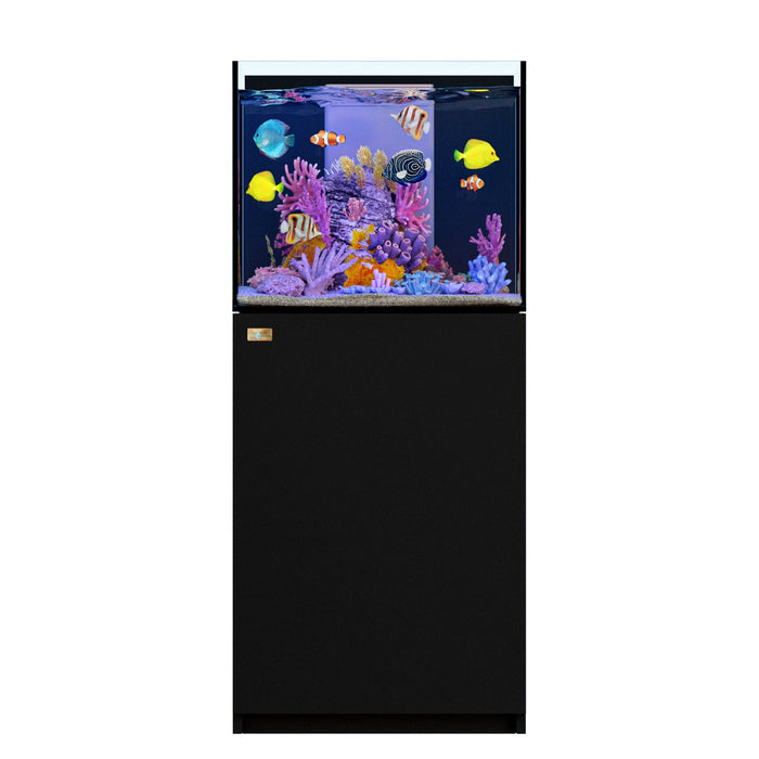 Aqua Dream 37 Gallon Aquarium Coral Reef Ultra Clear Glass Tank & Built in Sump All Black