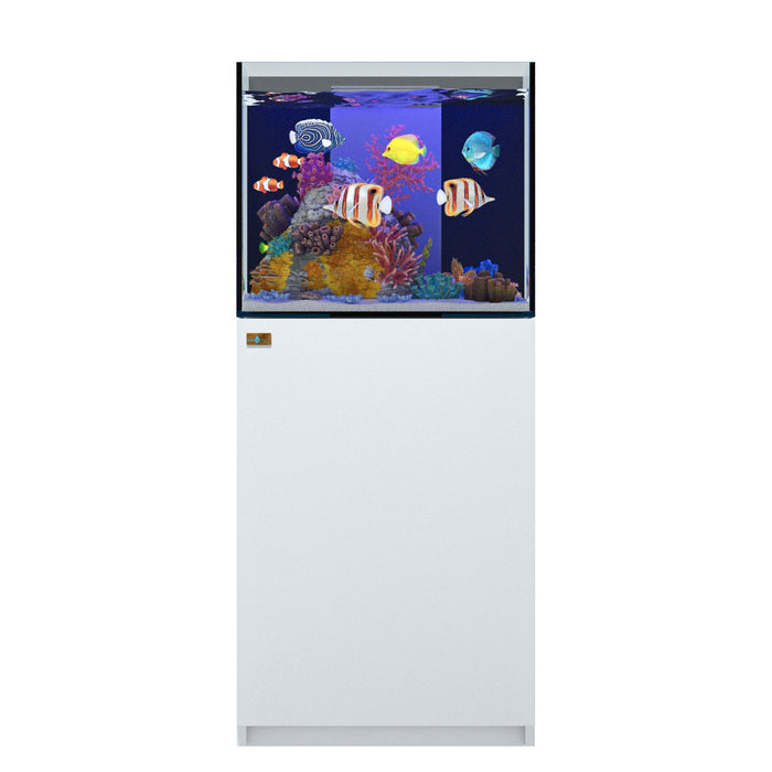 Aqua Dream 63 Gallon Coral Reef Aquarium Ultra Clear Glass Tank & Built in Sump White
