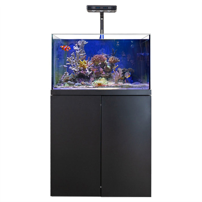 Aqua Dream Coral Reef Aquarium Tempered Glass 90 Gallon Tank Complete Set Black including one Coral light & one Protein Skimmer