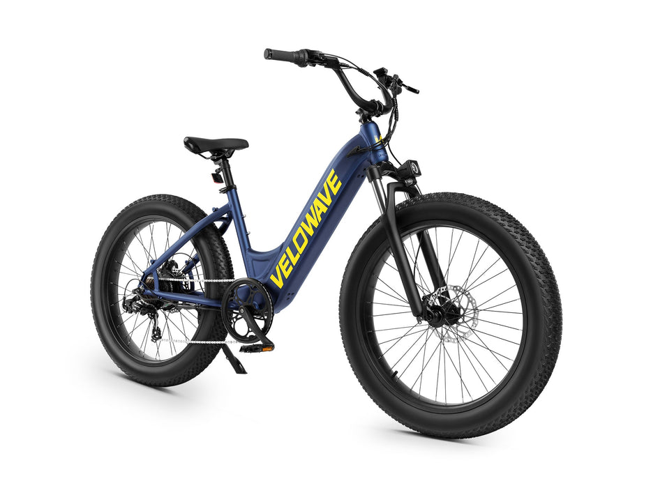 Velowave Rover Step-Thru Electric Bike 750W Motor, Fat Tires, 50-Mile Range, Hydraulic Brakes