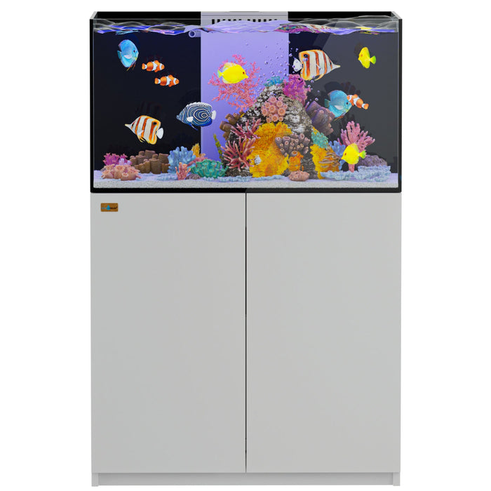 Aqua Dream 100 Gallon Coral Reef Aquarium Ultra Clear Glass Tank & Built in Sump White