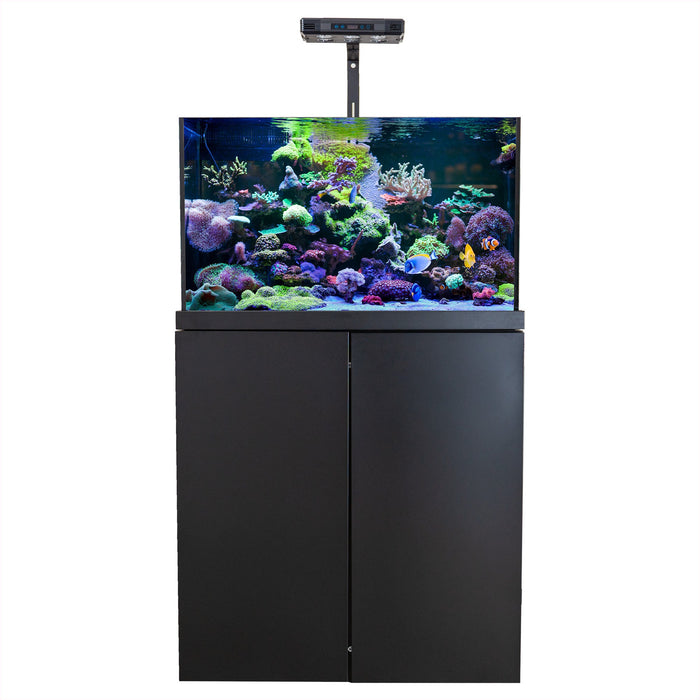 Aqua Dream Coral Reef Aquarium Tempered Glass 90 Gallon Tank Complete Set Black including one Coral light & one Protein Skimmer