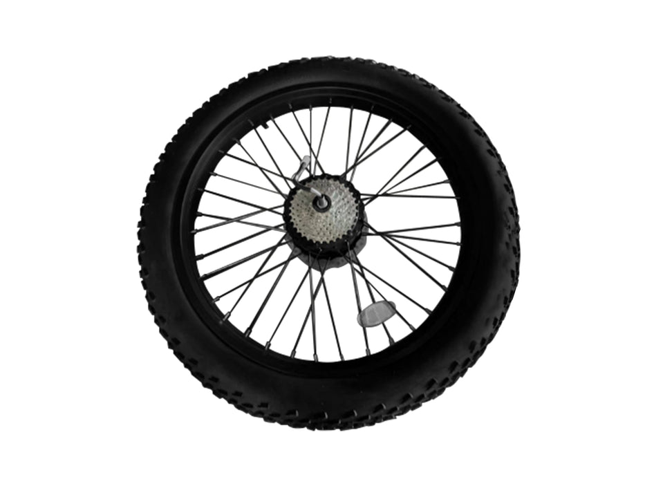 Motor Built to Rear Wheel + Tire & Gear Assembly | 26" Fat | Spokes | Bafang - H550 | 1,000 W | M12 | RCS (V2)