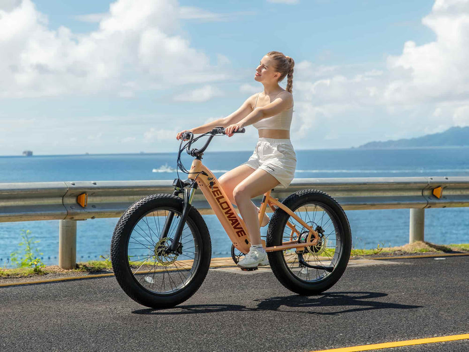 Velowave Rover Step-Thru Electric Bike 750W Motor, Fat Tires, 50-Mile Range, Hydraulic Brakes