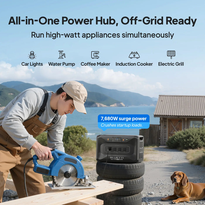 Bluetti Apex 300 Versatile Solar Generator Power Station (3,840W | 2,764.8Wh)