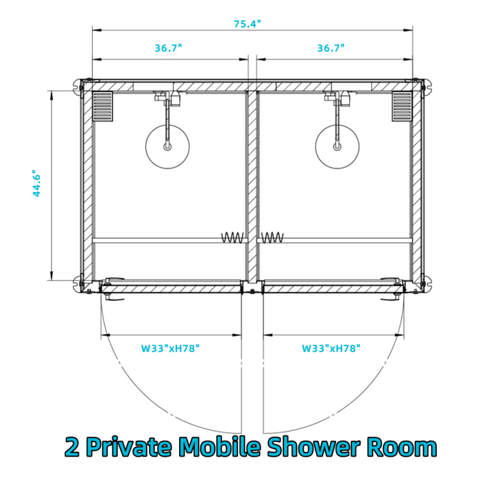 Chery Industrial Bastone 2 Private Mobile Shower Room Portable Bathroom Unit