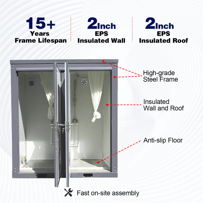 Chery Industrial Bastone 2 Private Mobile Shower Room Portable Bathroom Unit