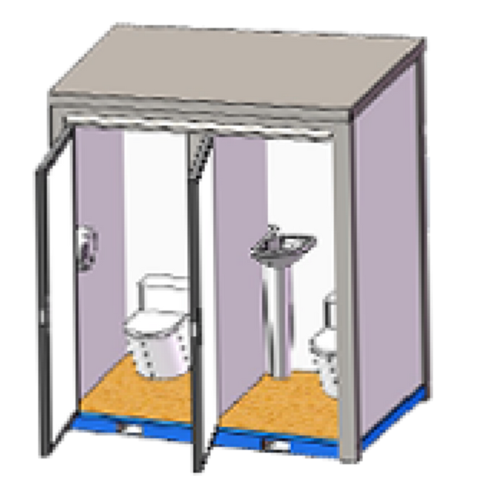 2 Private Toilet Stalls Portable Restroom
