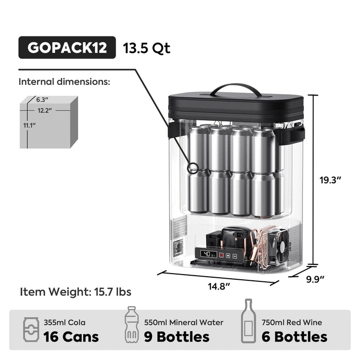 ICECO 13.5QT GOPACK12 Single Zone 12V Ice-Free Freezer  TOYO Limited Edition