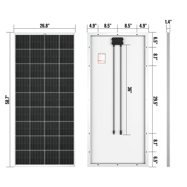 Rich Solar MEGA 200 Watt Monocrystalline Solar Panel | Best 12V Panel for RVs and Off-Grid | 25-Year Output Warranty | UL Certified