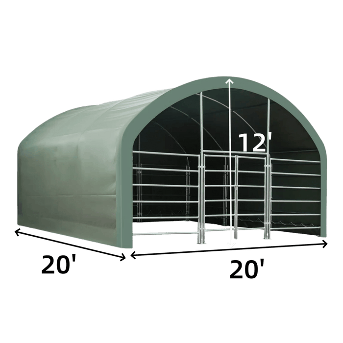 20’ x 20’ Livestock Corral Shelter with Front Door
