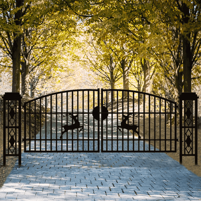 Chery Industrial 20ft Wrought Steel Garden Driveway Gate with Post