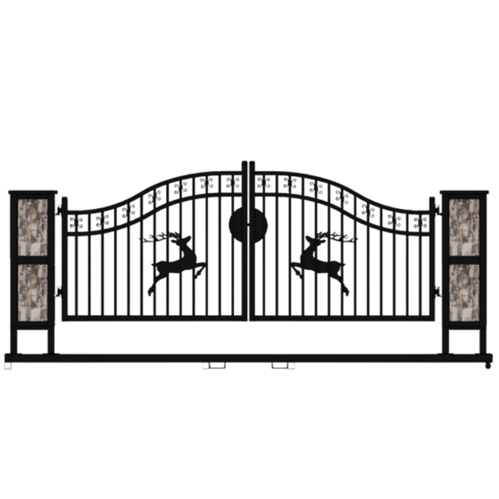 Chery Industrial 20ft Wrought Steel Garden Driveway Gate with Post