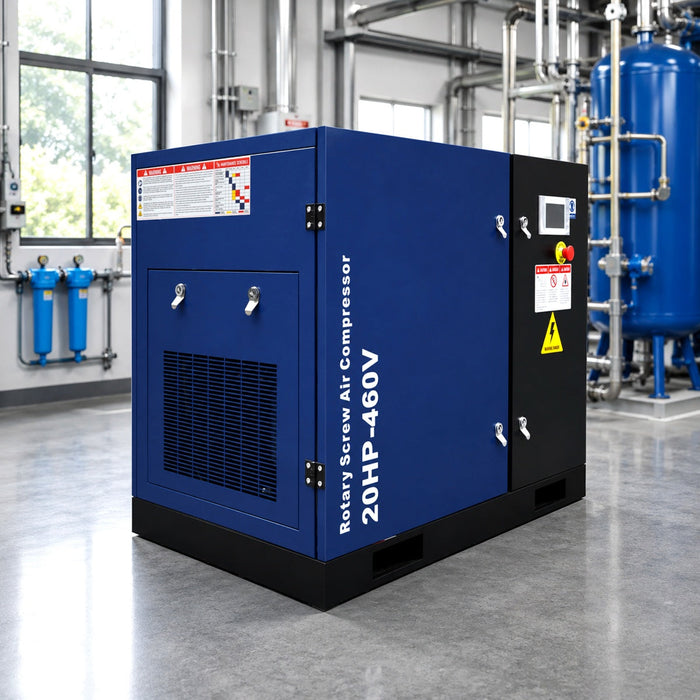 74CFM Rotary Screw Air Compressor, 20HP, 125PSI, 460V 3PHASE 60HZ