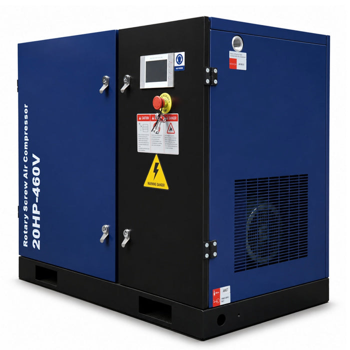 74CFM Rotary Screw Air Compressor, 20HP, 125PSI, 460V 3PHASE 60HZ