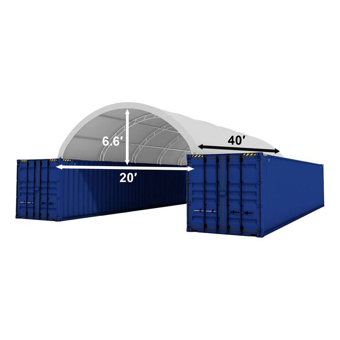 Chery Industrial Fortified Double Truss Container Shelter 20′ W × 40′ L × 6.6′ H