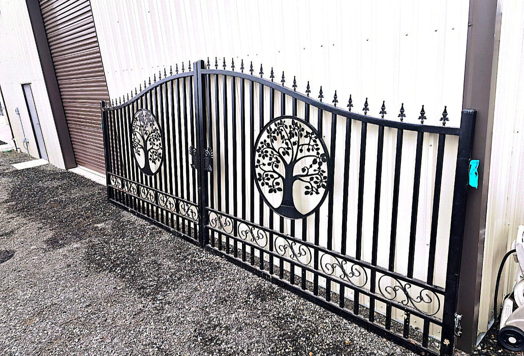 20x8 ft Steel Dual Swing Driveway Gate