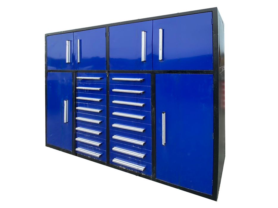 Chery Industrial 7ft Garage Storage Cabinet with 16 Drawers