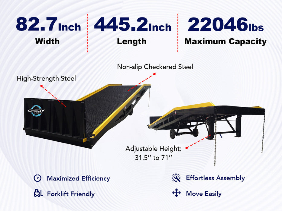 Chery Industrial Portable Loading Dock Ramps Yard Ramp - 22,000 lb. Capacity