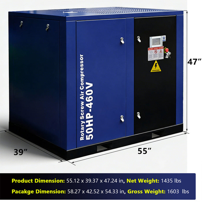 219CFM Rotary Screw Air Compressor – 50HP, 125 PSI, 460V 3-Phase