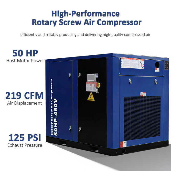 219CFM Rotary Screw Air Compressor – 50HP, 125 PSI, 460V 3-Phase