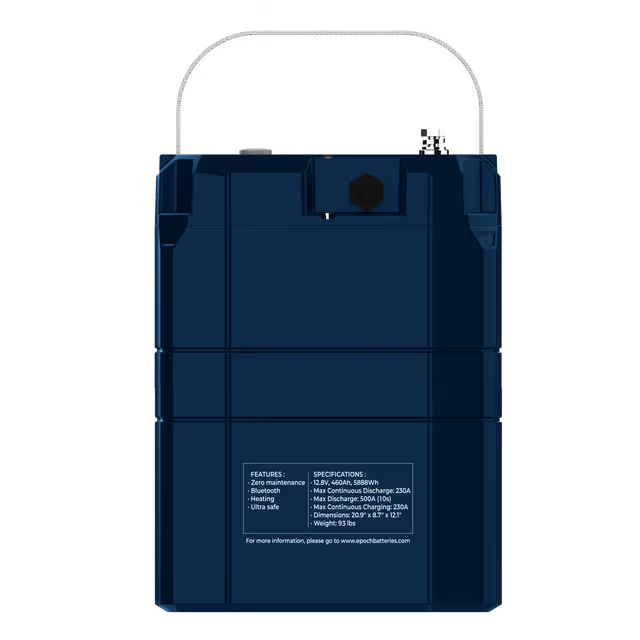 Epoch Batteries | 12V 460Ah (5.89kWh) V2-T Elite Series - Heated & Bluetooth & Victron Comms LiFePO4 Battery