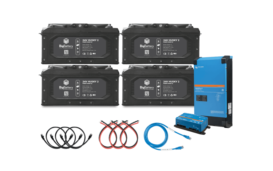 BigBattery 24V 4X HUSKY 2 Power Kit – Victron (5500W | 20.48kWh)