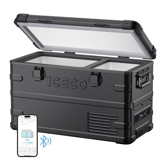 ICECO 37QT APL35-Black Aluminum Freezer With Magnetic Power Bank
