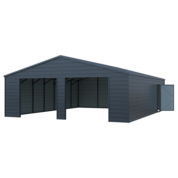 25' x 33' Double Garage Metal Shed with Side Door