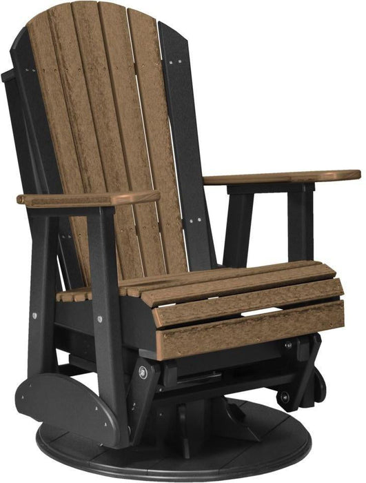 LuxCraft Recycled Plastic 2' Adirondack Swivel Glider Chair