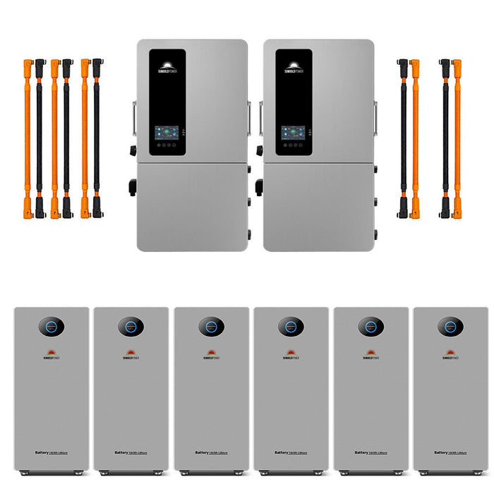 SunGoldPower Hybrid Inverter and PowerMax Battery Bundle 12-24kW 16.07-96.42kWh - SGE-12K18MAX