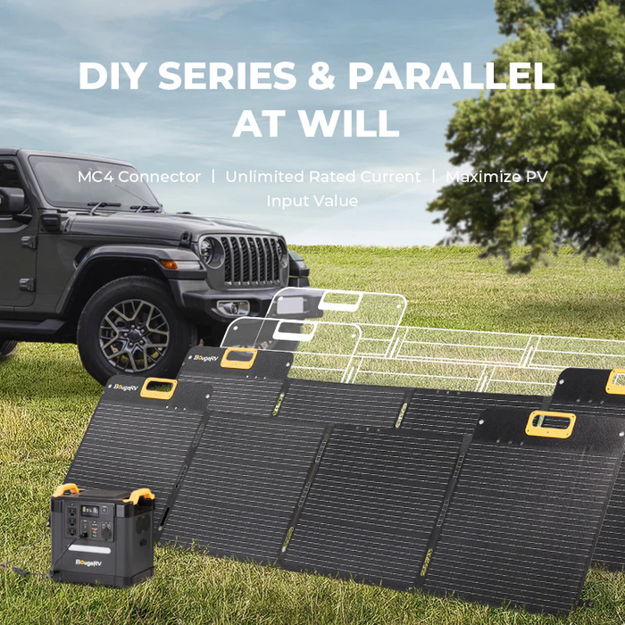 BougeRV 200W Portable Solar Panel with Air Conditioner Kits